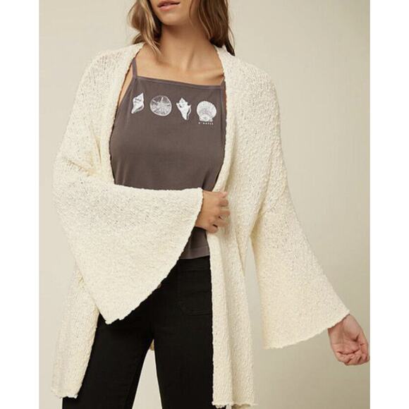 O'Neill Womens Open Front Bell Sleeve Cardigan Sweater, Size M - Picture 1 of 10